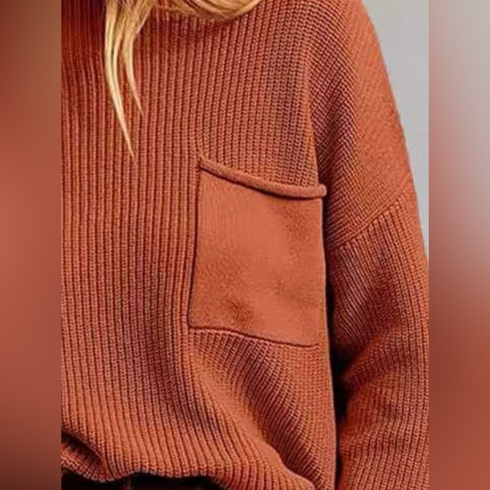 Pocket Detail Dropped Shoulder Sweater - Picture 11 of 11